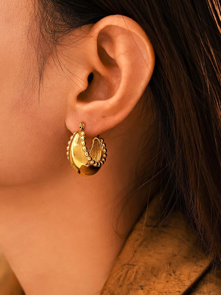 Small Bead Double C Earrings