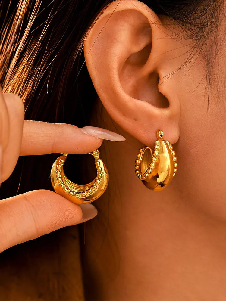 Small Bead Double C Earrings