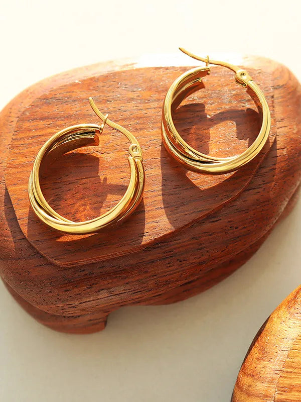 Double U-shaped earrings with titanium personalized earrings