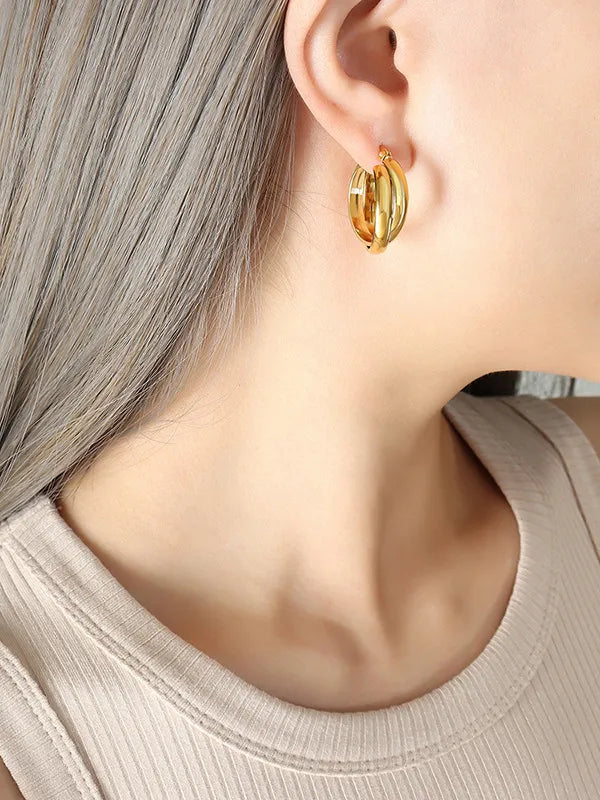 Double U-shaped earrings with titanium personalized earrings